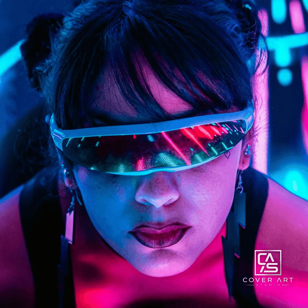 Neon Goddess — premium hardstyle cover art 3000×3000 HD
