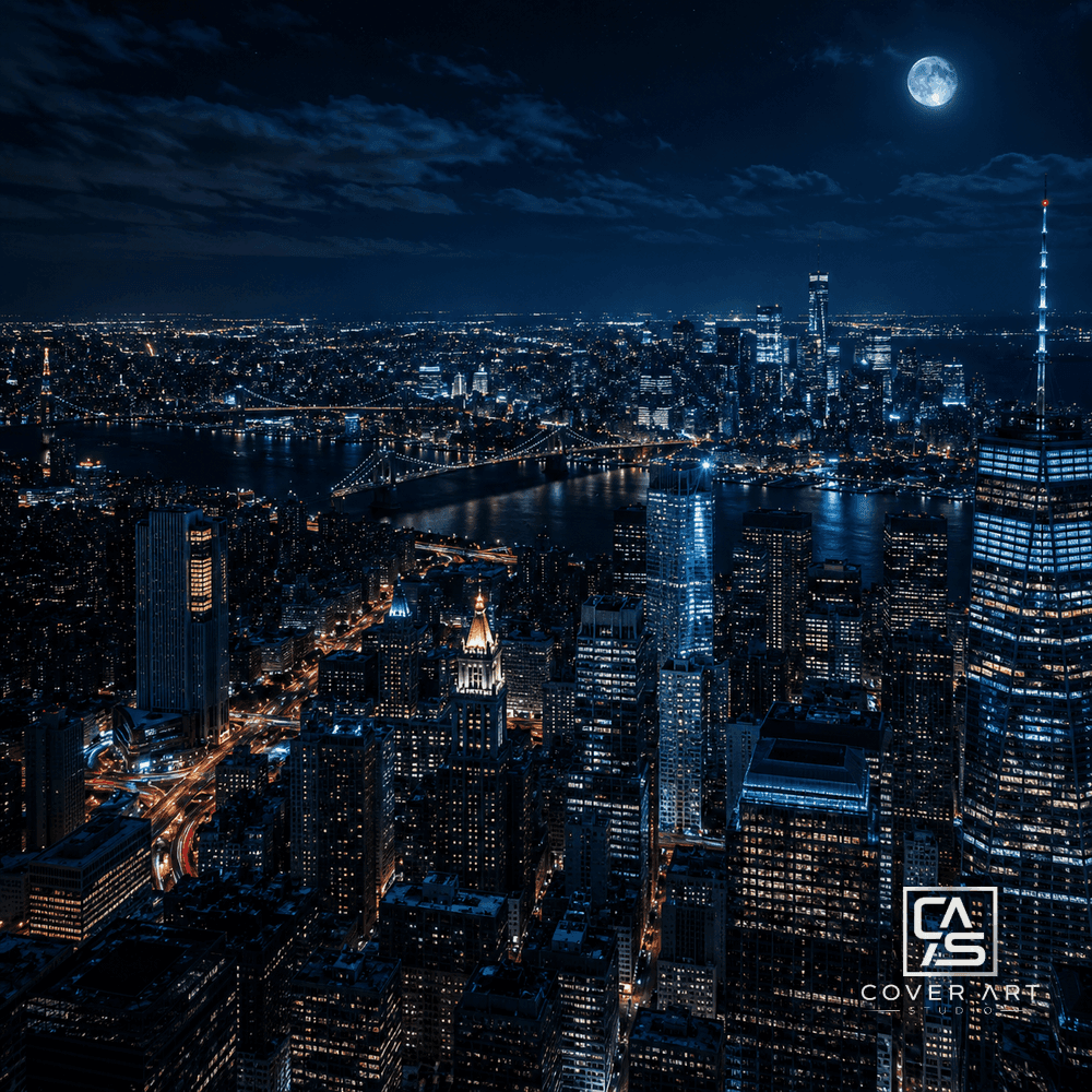 Midnight Skyline — premium edm cover art 3000×3000 HD