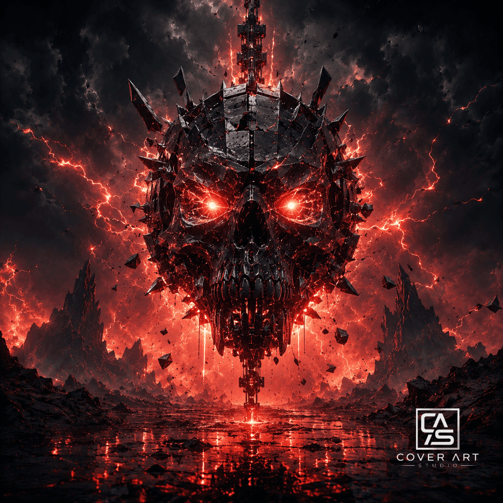 Inferno Throne — premium hardcore cover art 3000×3000 HD