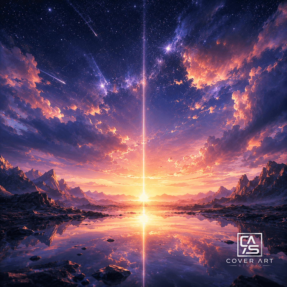 Starfall Horizon — premium euphoric hardstyle cover art 3000×3000 HD