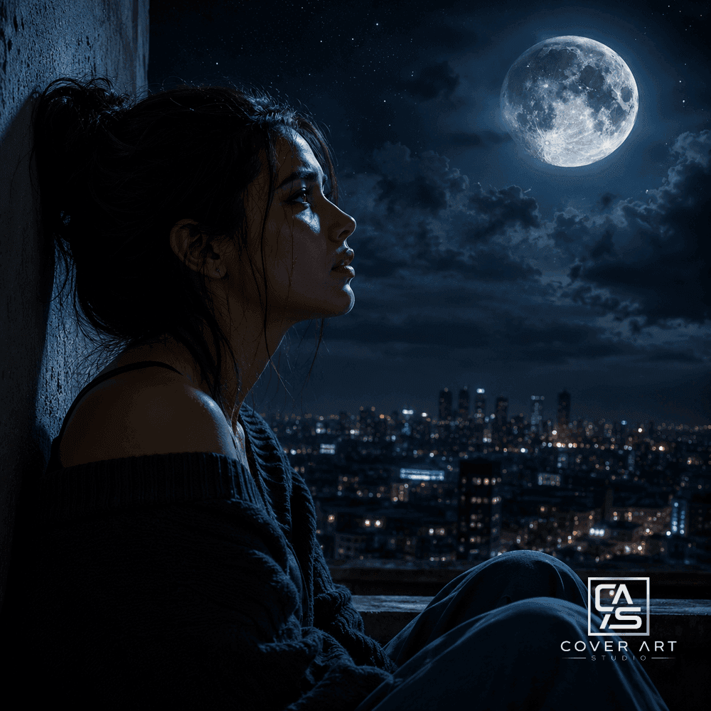 Moonlit Solitude — premium pop cover art 3000×3000 HD