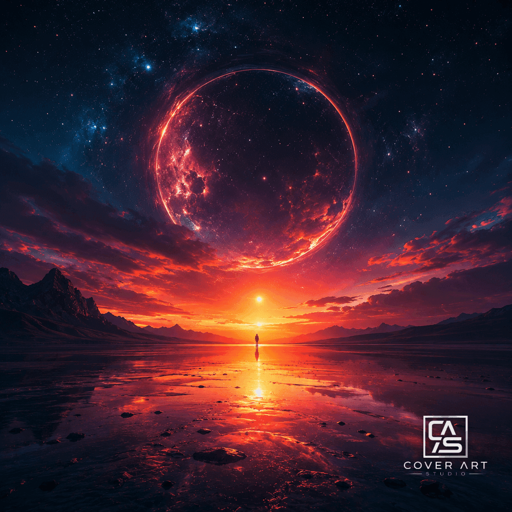 Crimson Eclipse — premium trance cover art 3000×3000 HD