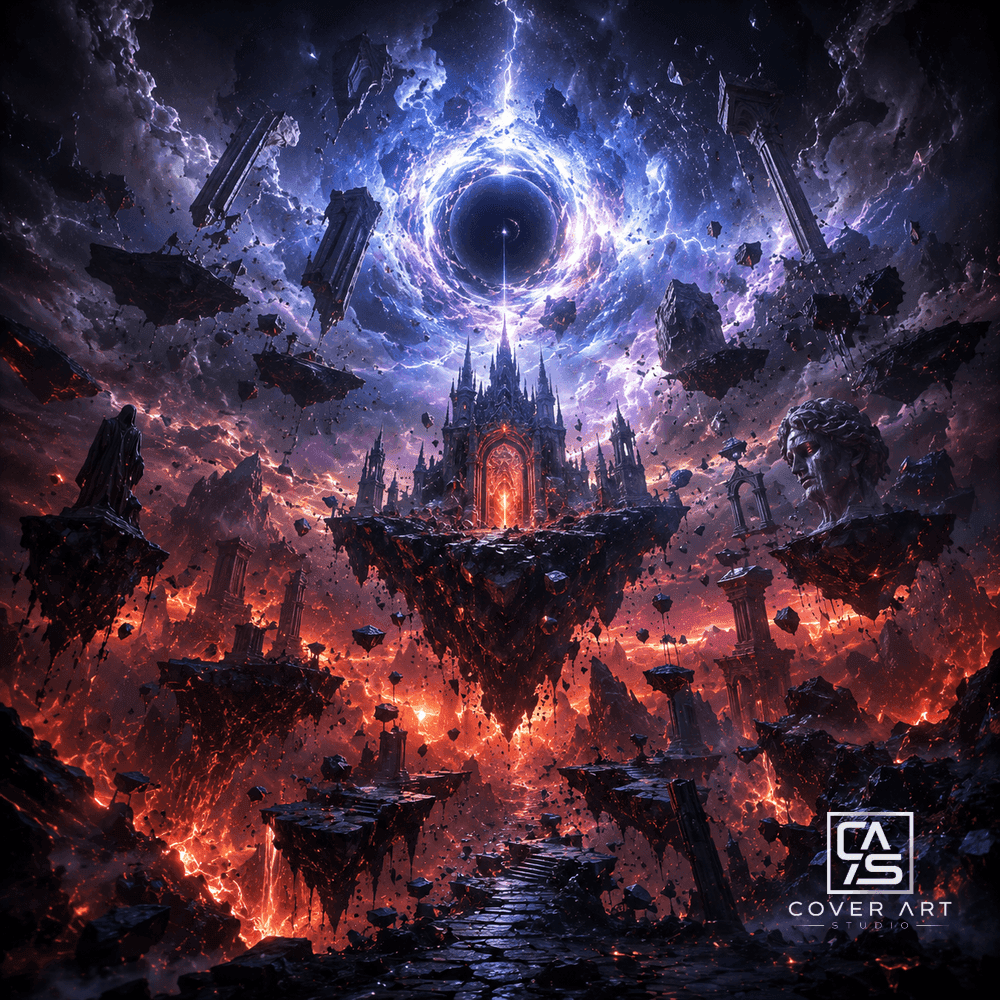 Golden Nexus — premium trance hardstyle cover art 3000×3000 HD