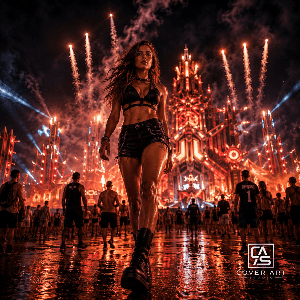 Silent Colossus — premium rawphoric hardstyle cover art 3000×3000 HD