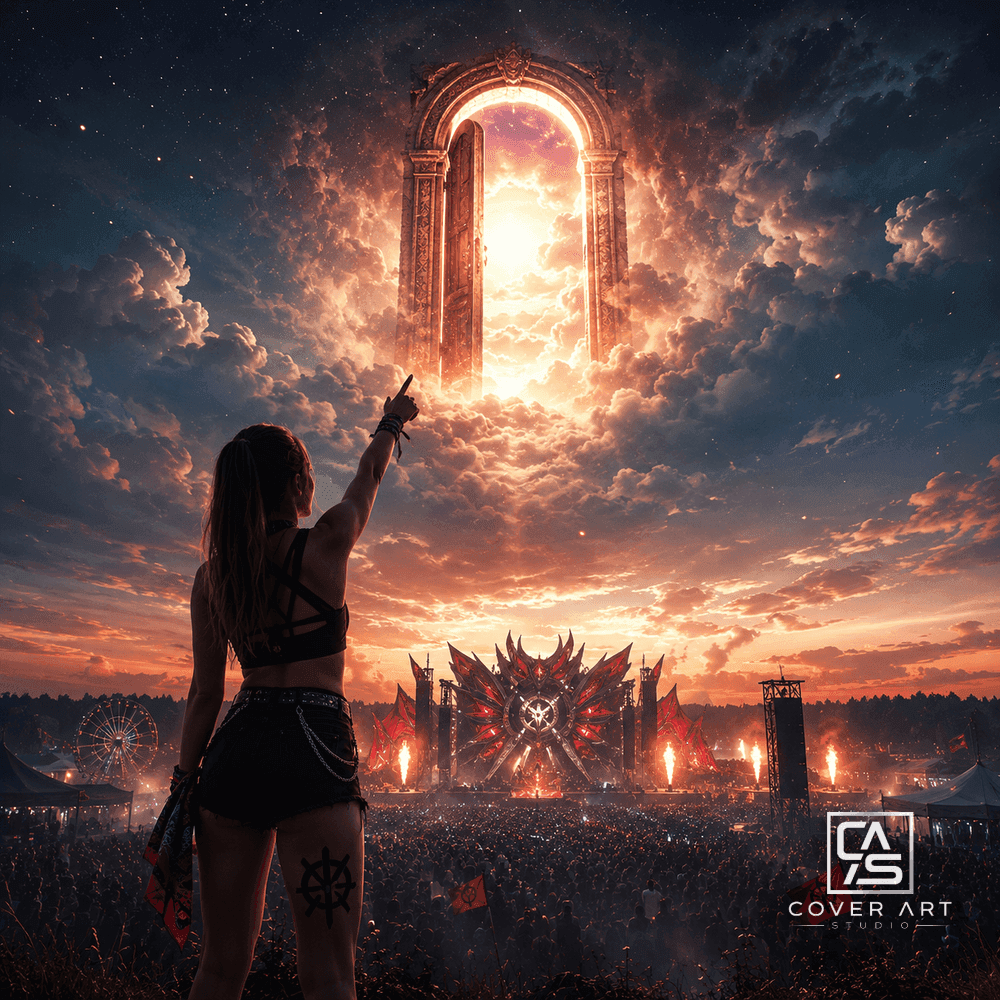Gates of Sound — premium rawphoric hardstyle cover art 3000×3000 HD
