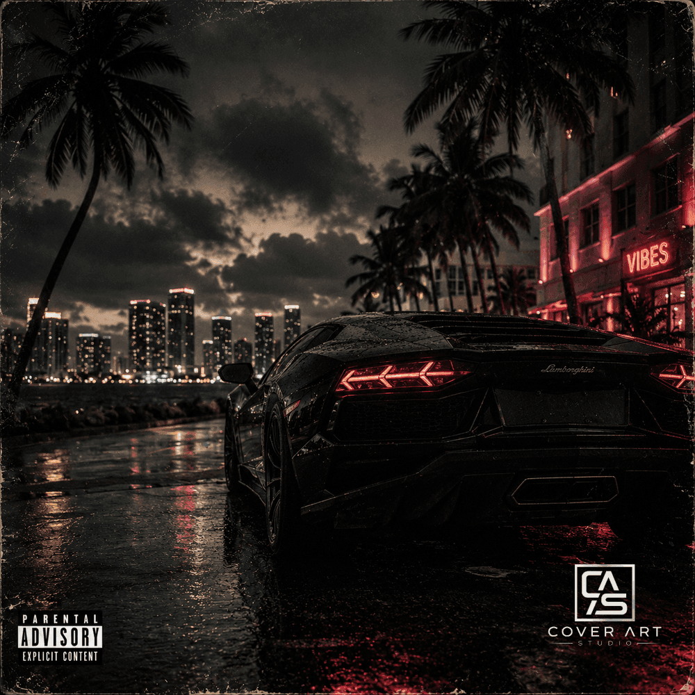 Miami Vibes — premium trap cover art 3000×3000 HD