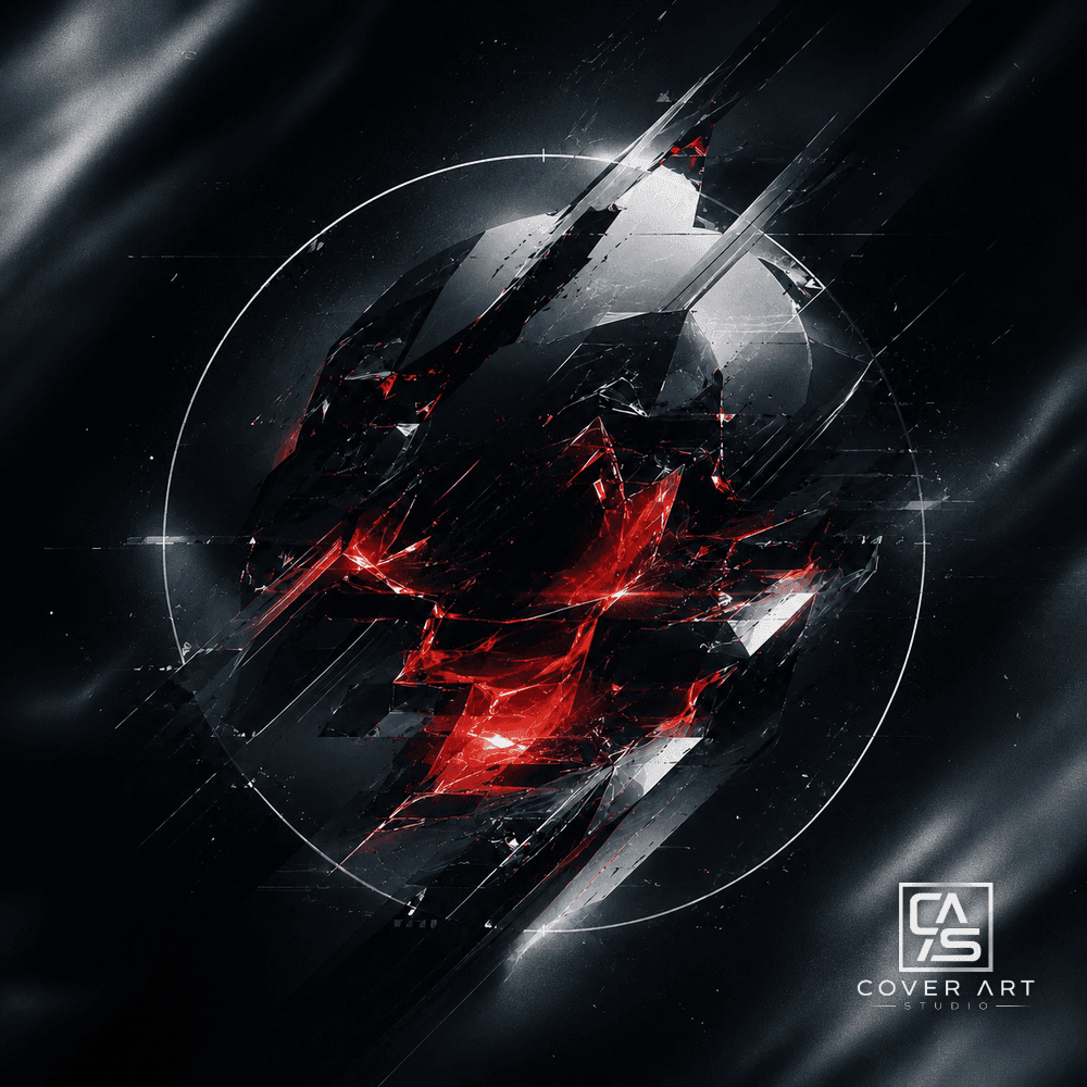 Crimson Shatter — premium rawphoric hardstyle cover art 3000×3000 HD