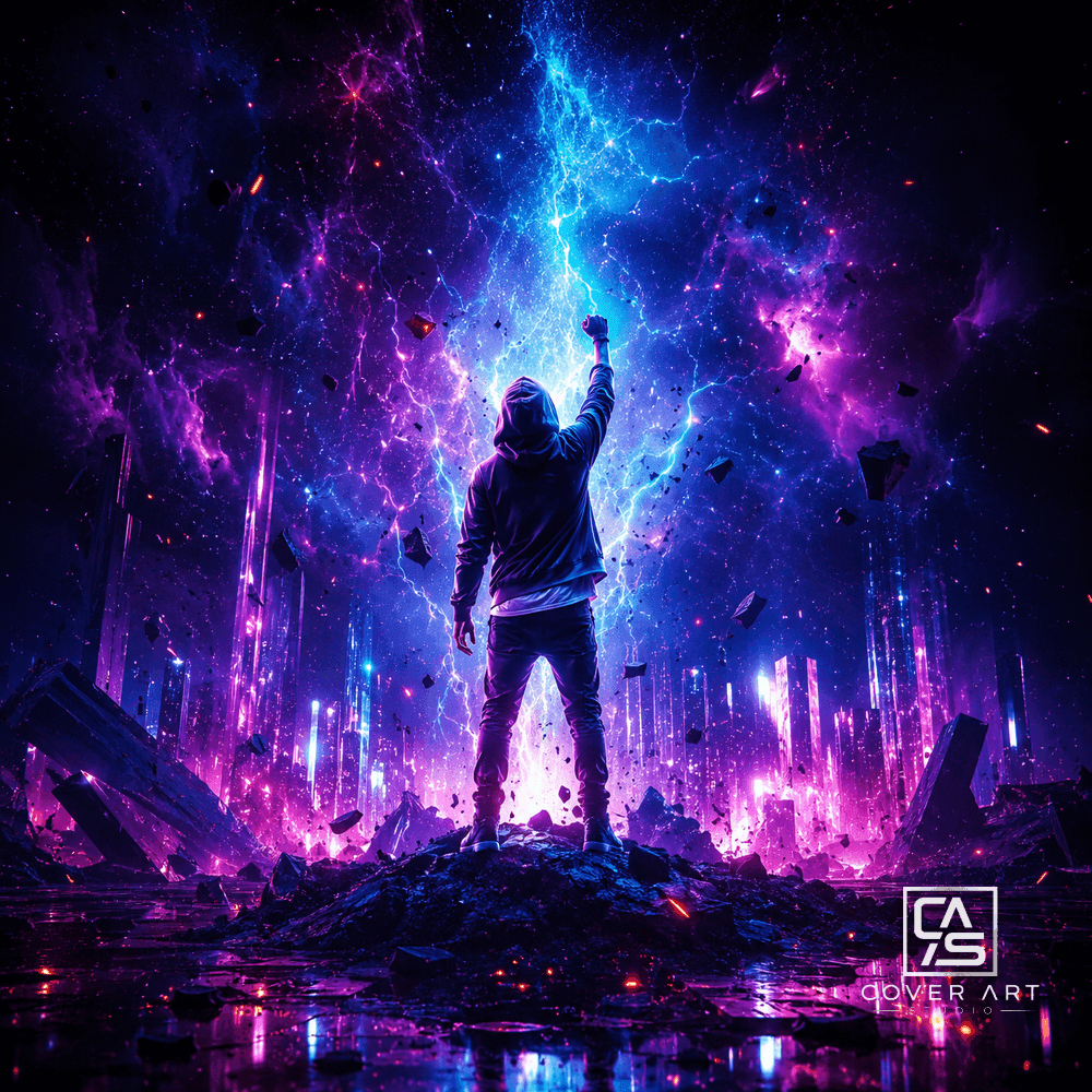 Voltage Uprising — premium rawphoric hardstyle cover art 3000×3000 HD