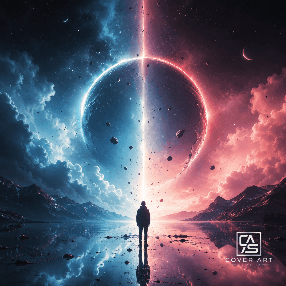 Dual Horizons — premium trance hardstyle cover art 3000×3000 HD